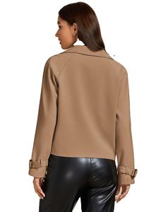 Chaqueta Corta Minimalista de Piel de Oveja Negra para Mujer, Chaqueta de Invierno con Relleno de Algodón Transpirable, Solapas Anchas, Estilo Urbano - Product Image 5