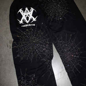 Custom Print Streetwear 500 Gsm Heavyweight Oversized Vintage Acid Wash Sun Faded Pullover Hoody <b>Rhinestone</b> Sweatsuit - Product Image 4