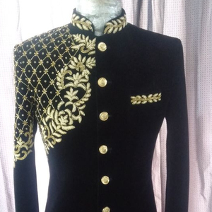 Vestido de INDO-WESTERN SHERWANI para hombre, con zapato a juego, bordado de HEAVY--ZARDOZI, para boda, 2022 - Product Image 1