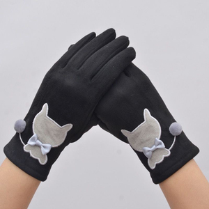 Gants de cyclisme respirants coupe-vent d'hiver unis avec chaud pour écran pour une utilisation en extérieur en polaire - Product Image 2