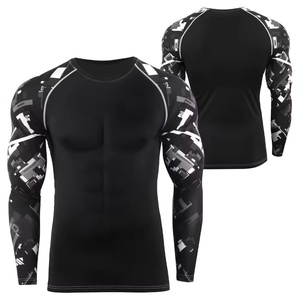2024 hombres de manga larga suelta ajuste Rash Guard logotipo personalizado Pakistán hecho ropa de gimnasio para jóvenes tela de nailon impresión sublimada lisa - Product Image 1