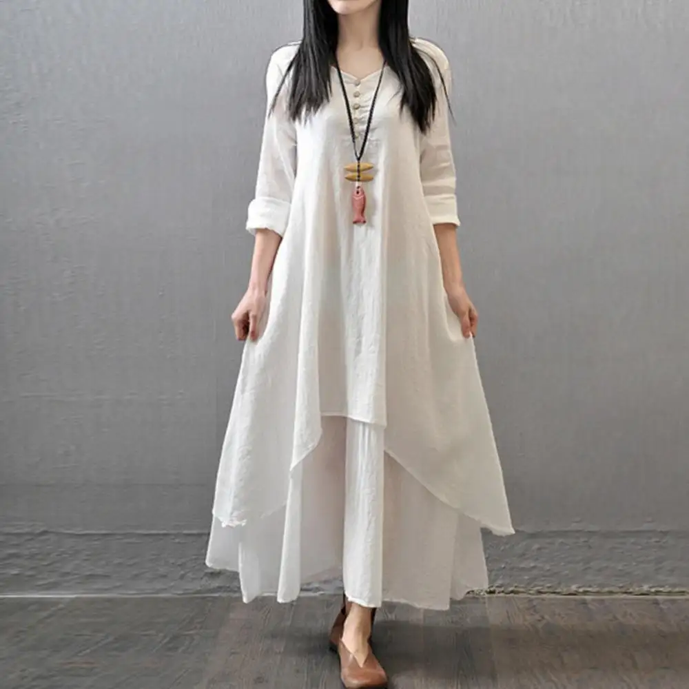 chinese dress ladies Real Style One-Piece Women's Sheer Tulle Layered Overlay Sleeveless Long Flare Loose Oversized Cute Casual Stylish main image 1