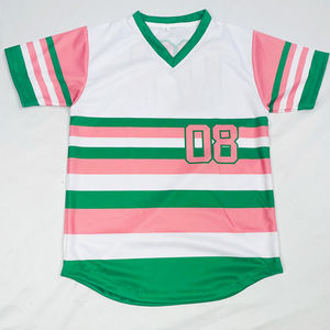 Alpha | Kapa Maillot de baseball et de softball premium pour femmes sur mesure brodé en polyester sublimé de sororité à la conception grecque - Product Image 6