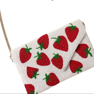 Bolso de mano a la moda para mujer con cuentas y gemas con cremallera y correa de cadena de la India, superventas en Europa y América, personalizado al por mayor - Product Image 1