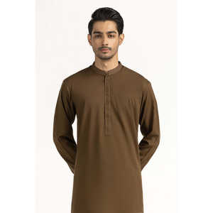 Regular Fit <b>Men's</b> <b>Indian</b> and Pakistani <b>Kurta</b>/Kurti Suits Casual Needle Detection No Printing SK-EMB25-003 - Product Image 6