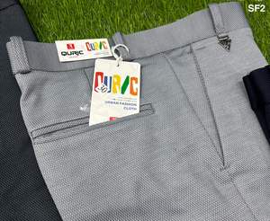 Pantalon en coton pour homme Pantalon slim formel en sergé extensible avec motif de pop-corn uni à la cacahuète Pantalon pour homme - Product Image 2