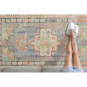 Green <b>Rug</b> Printed <b>Rug</b>: Modern Turkish Design for Home Decor,<b>Chenille</b> <b>Rug</b> - Product Image 2
