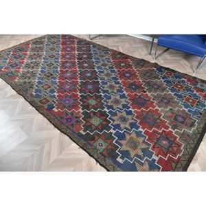 พรมตุรกีวินเทจ ขนาดใหญ่ 6x11.5 ฟุต พรมคิลิมสีแดงแบบไล่เฉด - Product Image 5