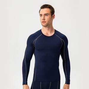 Chemises de compression à manches longues avec LOGO personnalisé Chemises de compression pour hommes Gym Rash Guard Fitness Wear Tops Chemise de compression Chemises amincissantes pour le corps - Product Image 5