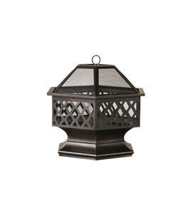 Bol de foyer en fer fini noir avec support forgé et charme rural vintage construit pour des cheminées sûres - Product Image 3