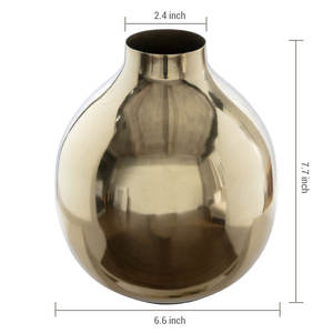 Glossy Gold Metallic <b>Vase</b> Round Decorative Flower <b>Vase</b> <b>for</b> Home Hotel Restaurant Table Centerpiece Wholesale - Product Image 2