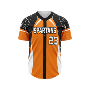 Maillots de baseball personnalisés OEM avec boutons, 100% polyester, séchage rapide, unisexe, grande taille, vêtements de sport pour adultes - Product Image 1