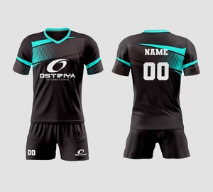 Ensemble de maillot de football pour homme adulte 100% polyester imprimé par transfert thermique col rond manches courtes respirant séchage rapide design 2026 - Product Image 3