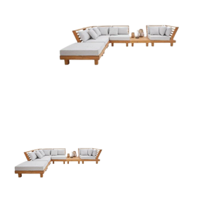 Juego de sofá de jardín sin brazos de teca para exteriores para muebles de jardín y piezas de muebles de exterior listas para venta al por mayor - Product Image 4