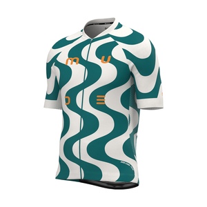 Maillot de cyclisme pour hommes SOLACE Curvy vert - Respirant, léger, imperméable, manches courtes, pour vélo de route - Product Image 1