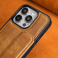 Étui de téléphone portable pliable en cuir PU de style professionnel, antichoc, anti-traces de doigts, avec support et porte-cartes, logo personnalisable pour