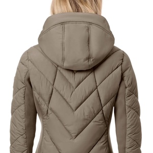 Blanc femmes Parkas légers conçus hiver mince bouffant manteau décontracté O cou épais coton rembourré femme veste courte - Product Image 4