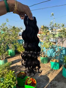 Extensions de cheveux humains vierges indiens de qualité supérieure, 18 pouces, tissage à la machine, double trame, ondulées, toutes les couleurs disponibles - Product Image 4