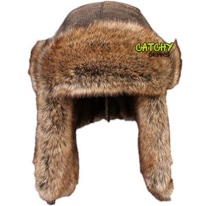 Chapeau d'aviateur en cuir pour homme, doublure en fourrure, rabat d'oreille, chapeau trappeur, coupe-vent, chaud, casquette de pilote, fournisseur pour les sports et les fêtes - Product Image 2