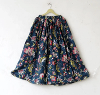 Nouvelle arrivée Jupe longue décontractée bohème vintage à imprimé floral multicolore pour femmes, en coton respirant et écologique, sans couture