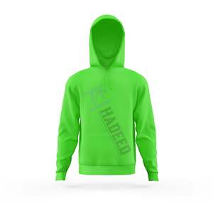 Sudadera con capucha de color verde brillante personalizada con estampado de texto Hadeed diagonal sudadera unisex sudadera casual moda streetwear Sudadera con capucha - Product Image 2