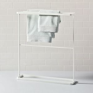 Porte-serviettes en fer décoratif alliant rangement fonctionnel et accent élégant pour la salle de bain, support mural robuste - Product Image 2