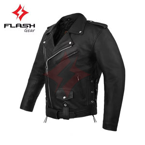 Chaqueta de Cuero para Hombre, Estilo Slim Fit, Vintage, Motociclista, Resistente al Viento, Transpirable, Personalizable en Color/Logotipo, Casual - Product Image 2