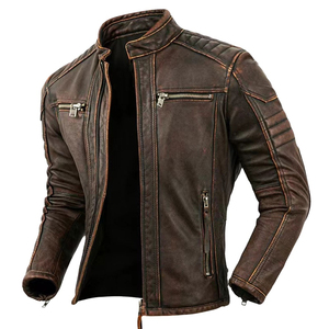 Veste de moto en cuir véritable de qualité supérieure, fabriquée en usine, prix bas, qualité professionnelle, écologique, imperméable, personnalisable - Product Image 2