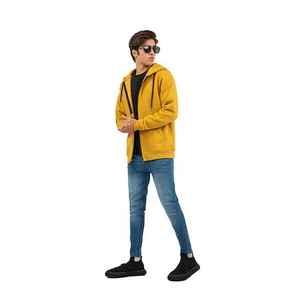 Sudadera con capucha y cremallera con logotipo personalizado 2024 ODM para hombre, alta calidad, 100% algodón, alta calidad, ropa de calle de gran tamaño en blanco, estampado, patrón, - Product Image 3