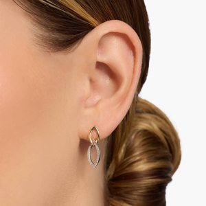 Pendientes de gota colgantes de diamantes de moissanita de oro de 10K, diseño colgante elegante de moda de corte redondo, regalo de fiesta perfecto para ella - Product Image 1