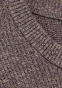 OEM personnalisé hommes pull à tricoter pull style ample couleur unie chaud confortable col rond câble tricot hanche anti-rétrécissement avant - Product Image 5