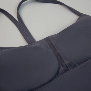 Soutien-gorge de sport athlétique haut de gamme en nylon et élasthanne, à maintien élevé, dos nageur, motif écossais, anti-transpiration, séchage rapide, pour la gym et la course à pied - Product Image 2