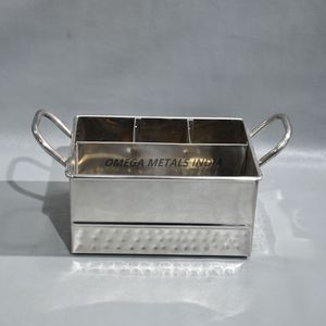 Portacubiertos de Acero Inoxidable con Construcción de Metal Galvanizado, Estante de Almacenamiento Minimalista para una Cocina Ordenada - Product Image 2