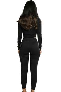 Conjunto Deportivo Informal de Dos Piezas para Mujer, Sudadera y Pantalón, Tejido Suave y Cómodo para Gimnasio, Aire Libre y Viajes - Product Image 4