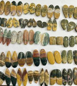 ¡Lote de tamaños personalizados de cabujón de piedras preciosas sueltas de jaspe de océano Natural de alta calidad para la fabricación de joyas a la venta! Alto grado - Product Image 3