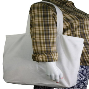 Sac fourre-tout 100% coton biologique recyclable et écologique grand sac d'épicerie robuste et réutilisable pour la plage écran de transport à poignée supérieure - Product Image 4