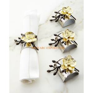 Anillo de sujeción de tejido de mesa de diseñador de mariposa Vintage atractivo nuevo patrón MESA CENTRO DE MESA decorativo servilletero para el hogar - Product Image 5