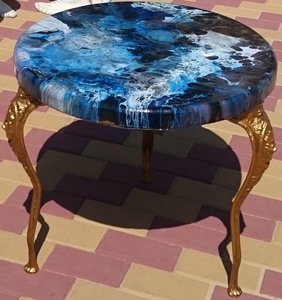 Table basse semi-précieuse en pierres précieuses Lapiz Lazuli Comptoir en marbre naturel pour cuisine salle à manger salon maison hôtel utilisation - Product Image 3