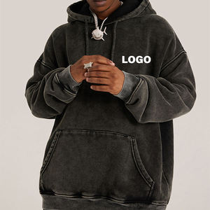 Nouveau Logo personnalisé de haute qualité blancs hommes lavé Vintage 550GSM 100% coton Applique pour pull surdimensionné lavage à l'acide - Product Image 2