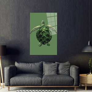 Impression animale verte élégante : œuvre d'art moderne sur toile imprimée, ART SUR VERRE TÉRMÉTRAL - Product Image 1