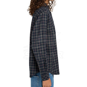 Chemise en flanelle pour homme avec broderie personnalisée, manches longues, 100% coton, motif uni, fermeture à boutons, respirante, séchage rapide, fabrication en usine - Product Image 5
