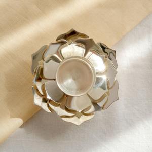 Golden Floral <b>Candle</b> Holder Elegant Table Centerpiece Stylish Decorative Accent Romantic And Festive Home Display - Product Image 3