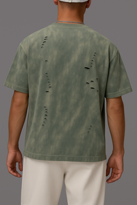 Algodón de la más alta calidad 220g Streetwear Camisas lisas Ropa deportiva Oversize Loose Shoulder Heavyweight Wash Camiseta para hombre - Product Image 2