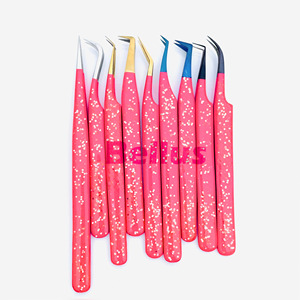 Wholesale Straight Fiber Curved Boot Lash Extension <b>Tools</b> <b>Kit</b> Customized Packaging Logo Eyelash Tweezers - Product Image 1