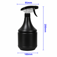 Flacon pulvérisateur cylindrique en plastique HDPE recyclable de 1000 ml pour solutions nettoyantes, détergents, produits chimiques ménagers