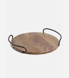 Elegant Customized Size Wooden Serving <b>Tray</b> Unique Bamboo Design Handmade Decorative Metal <b>Tray</b> for Dessert & Food Serving Home - Product Image 4