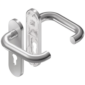 Rondo H1.0 Stainless Steel Short Escutcheon Set EST PZ Rounded Lever <b>Handle</b> Set BKS for Door & <b>Window</b> - Product Image 3