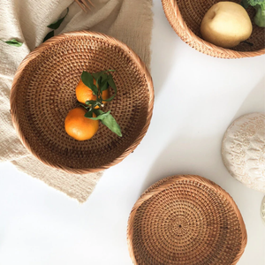 Panier de rangement ovale en bambou tressé à la main, plateau à fruits tissé, organisateur multifonction écologique pour le rangement des aliments dans la cuisine - Product Image 6