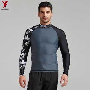 Men's Custom Logo Compression Rash Guard Shirts Quick Dry Breathable <b>Long</b> <b>Shorts</b> for Running Fitness and <b>Swimming</b> Workouts - Product Image 2