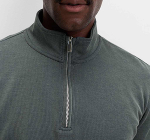 400 500 Gsm plaine luxe surdimensionné sweat pull hommes personnalisé surdimensionné Streetwear poids lourd hommes demi fermeture éclair sweat OEM - Product Image 4